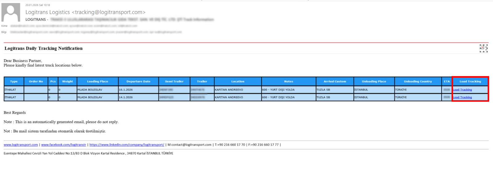 Logitrans Müşteri Portalı